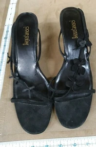 COUP D'ETAT black STRAPPY LEATHER upper HEEL SHOE SIZE 9 m - Picture 1 of 7
