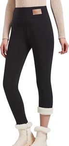 Women'S Casual Sherpa Fleece Lined Warm Leggings Thicken Heavy Jogger Pants - Picture 1 of 5