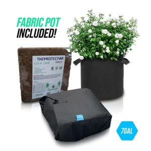 COCO COIR 7 GAL, Compressed Coco Coir, Grow media, Fabric pot included (Gift) - Picture 1 of 10