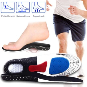 Gel Orthotic Sport Run Insoles Insert Shoe Pad High Arch Support Back Heel Pain - Picture 1 of 20