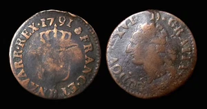 1/2 Sol 1791B Or 1/2 Sou 1791B Rouen Louis XVI - R2 - Copper - Picture 1 of 1