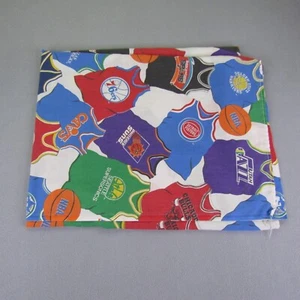 Vintage NBA Basketball Bed Sheets Twin Size Teams Jerseys 90s Single Sheet - Picture 1 of 9