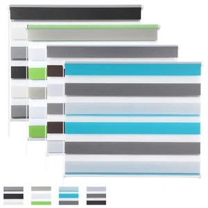 Duo Rollo Doppelrollo Klemmfix ohne Bohren Rollo Fenster Tür Seitenzugrollo #462 - Bild 1 von 15