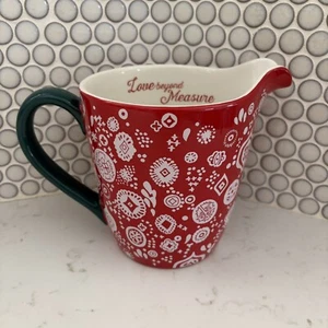 Pioneer Woman Love Beyond Measure Red Christmas 4 Cup Ceramic Measuring Cup NWT - Picture 1 of 5