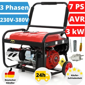 Stromerzeuger Benzin Notstromaggregat Stromaggregat Stromgenerator 7PS 380V - Bild 1 von 7