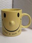 Have A Nice Day Smiley Kubek do kawy Filiżanka Żółty z nosem