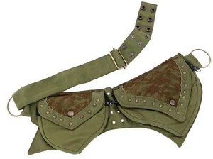 Festival Ethno Sidebag, Gürteltasche, Elfen Bauchtasche - olivgrün/braun - Bild 1 von 5