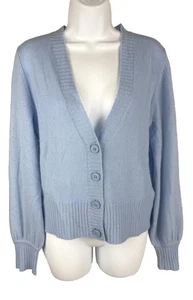 Women's 360 Cashmere X Rocky Barnes Blue Cashmere Cardigan Sweater Sz S - Picture 1 of 5