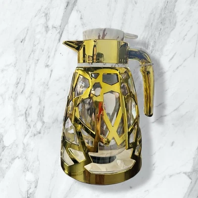 Frasco de vacío mediterráneo blanco bronce mármol/oro Foto 1 de 4