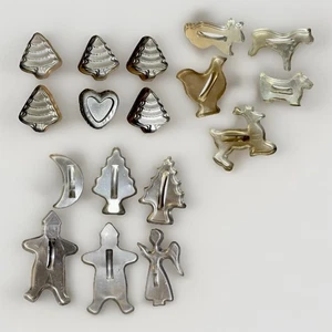 Vintage Cookie Cutter Collection 17 Aluminum Cutters Christmas and Shapes - Picture 1 of 24