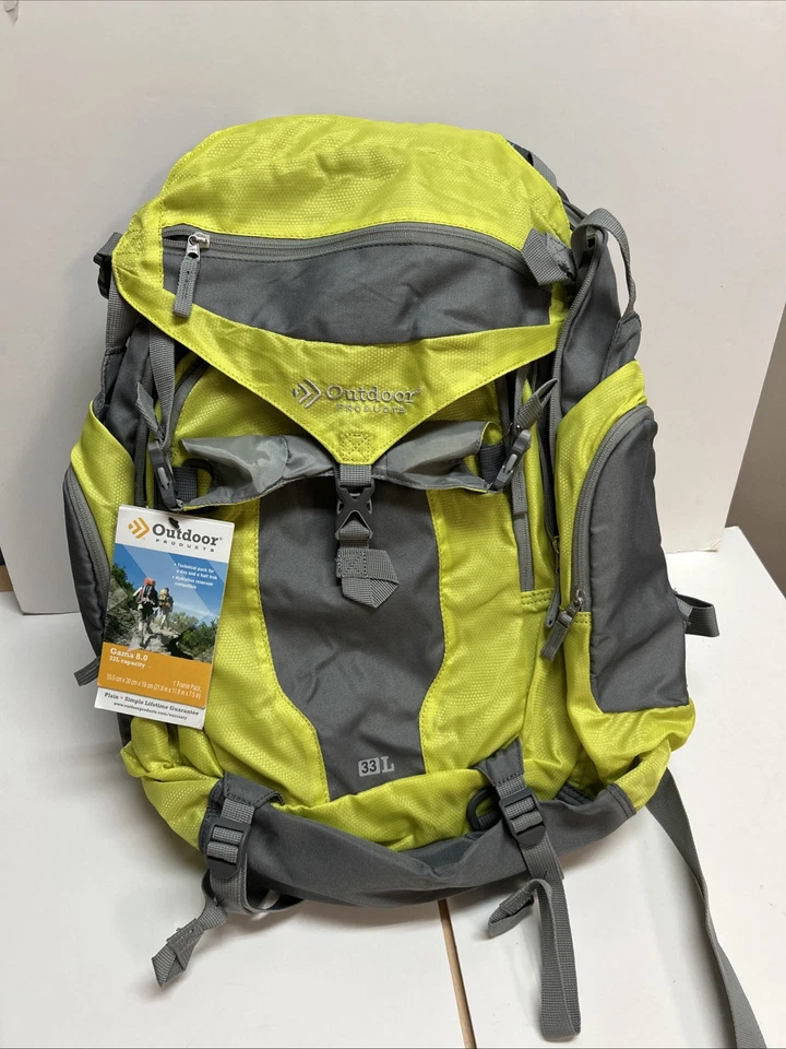 Mochila de Senderismo Outdoor Products 33L Amarillo Neón Compatible con Hidratación Foto 1 de 4