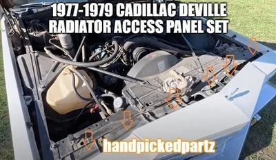 1977-1979 CADILLAC DEVILLE OEM RADIATOR ACCESS PANEL SET - Image 1 of 4