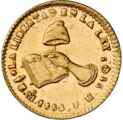 México - 1ª República - 1858 Mo-FH 1/2 Escudo - NGC AU58 - SUPERFICIES BRILLANTES Foto 1 de 4