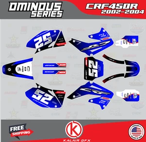 Kit gráfico para Honda CRF450R (2002-2004) ominoso - AZUL - Imagen 1 de 3