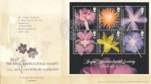 RHS Royal Horticultural Society minisheet GB RM FDC Wisley 2004 (107421) - Picture 1 of 1