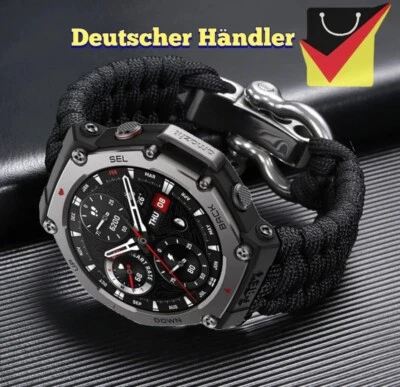 MARKENLOS Pulsera de supervivencia de nailon para Amazfit T-Rex 3 Smart Watch Sport Survival Strap