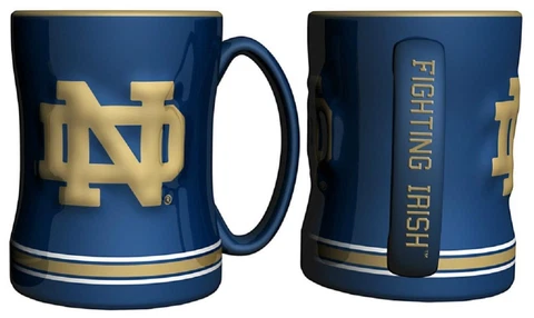 Notre Dame Fighting Irish 15oz Sculpted Relief Coffee Mug [NEW] NCAA Tea Cup Hot Cover