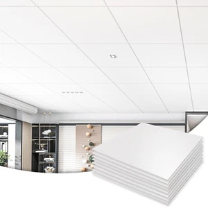 Art3d 12-Pack Smooth Drop Ceiling Tile 2ft x 2ft,PVC Wall Panel,48 sq ft - Picture 1 of 25