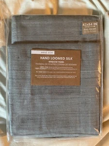 West Elm Hand Loomed Silk Window Panel 42” by 84” New in pk - Picture 1 of 2