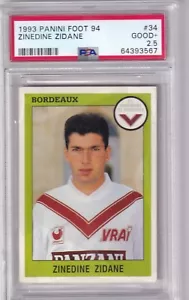 1993 Panini Foot 94 No. 34 Zinedine Zidane Rookie PSA 2,5 - Picture 1 of 2