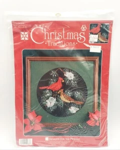 Vintage Weihnachten Traditionen Kreuzstich Kit Neu in Verpackung 1976 Cardinals Designs Nadel - Bild 1 von 4