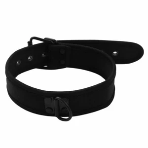 1x Unisex Soft Adjustable Padded Choker Collar Neck Harness with Metal D-Ring - Picture 1 of 50
