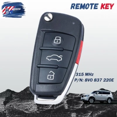 for Audi A3 S3 2012 - 2017 Keyless Flip Remote Key Fob NBGFS12P71 8V0 837 220E - Image 1 of 4
