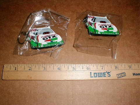 2 vtg John Force New drag racing keychain Keyring 1997 Ford Castrol F/C lot NOS Cover