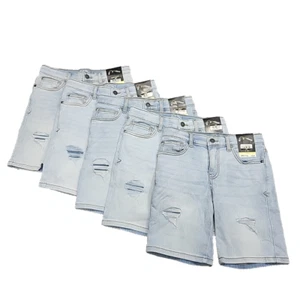 Art Class Set of 5 Boys Destructed Bermuda Jean Shorts Sz Medium 8 Blue Pockets - Picture 1 of 12