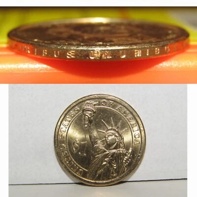 2007 John Adams Dollar Coin Double Edge Lettering Overlapping  Mint Error - Image 1 of 4