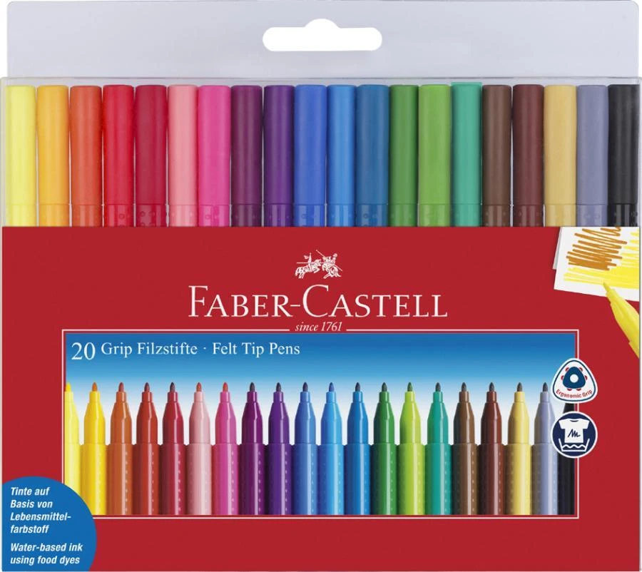 Faber-Castell 155335 - Filzstift Grip Colour Marker 30er Etui