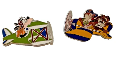 Disney Pin Trading Flight of Fancy Airplane Chip And Dale Set of 2 2005 - Image 1 of 4