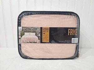 Frye Cotton Linen Blend King Sheet Set Blush - Picture 1 of 3
