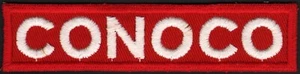 Vintage uniform patch CONOCO medium size strip red and white unused n-mint+ - Picture 1 of 3