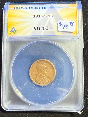 1915 S LINCOLN WHEAT CENT ANACS VG 10 - Image 1 of 4