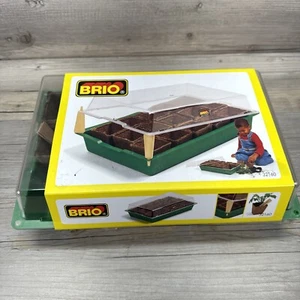 Mini iniciador de semillas de invernadero vintage raro BRIO 32160 con macetas y marcadores de turba - Imagen 1 de 8
