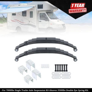 7000lbs Single Trailer Axle Suspension Kit 6leaves 3500lbs Double Eye Spring Kit - Picture 1 of 10