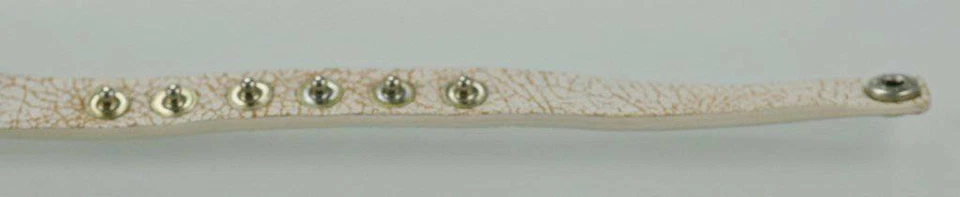 DKNY Womens Stainless Silver Cream Leather Replacement Watch Fold Over Band 8mm - Image 1 of 4