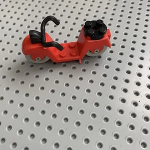 Lego Red Fabuland Tricycle Black Handlebars Light Gray Wheel with Ladder - Picture 1 of 4