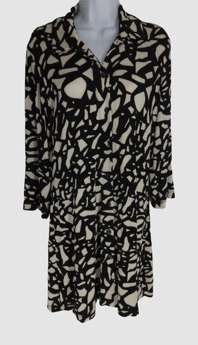 Abito Midi Michael Kors donna bianco colletto manica lunga stampato da $150 taglia XL