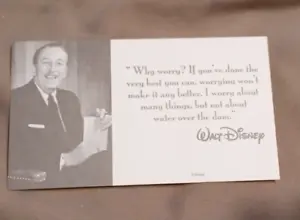 Walt Disney Signed Quoted Business Card - Picture 1 of 2