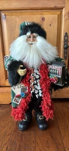 Karen Didion Babbo Natale Casinò Poker Game Room Babbo Natale CC20-14 Rara da Collezione - Foto 1 di 8