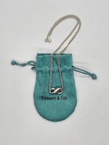 Collar Tiffany & Co Plata Esterlina Infinito Colgante Doble Hilo 16" con Bolsa - Imagen 1 de 7