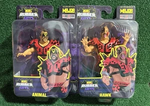 WWF WWE Big Rubber Guys LJN Legion Of Doom Road Warriors Hawk & Animal Figure - Foto 1 di 4