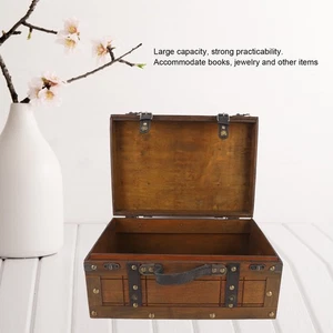 Multifunctional Retro Wood Storage Trunk for Toys & Clothing - Picture 1 of 17