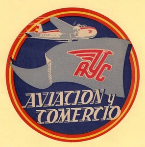 ETIQUETA DE EQUIPAJE DE AEROLÍNEA ESPAÑA AYC SP 170, EN MUY BUEN ESTADO, M, ORIG'L - Imagen 1 de 1