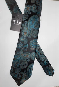 Nuevo con etiquetas Corbata Alta Corbata Seda Paisley Floral Para Hombre Conjunto Verde Azulado Bronce Clásico Boda Corbatas - Imagen 1 de 9