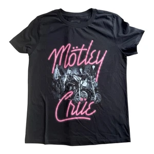 Mötley Crüe T-Shirt Neon Logo & Band Print Size S with Tags Rare Design NEW Crew - Picture 1 of 3
