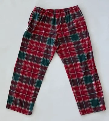 Life Is Good Pajama Pants Women’s Large Red Green Plaid Flannel Sleepwear Lounge - Imagem 1 de 4