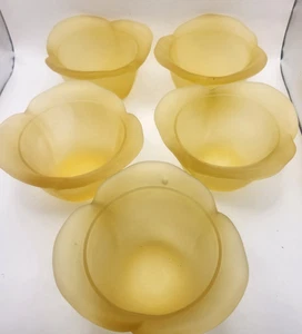 Fire King Pfirsich Glanz Lotusblüte Dessertschalen - 5er Set - Bild 1 von 20